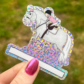 Pink Pony - Glitter Name Sticker